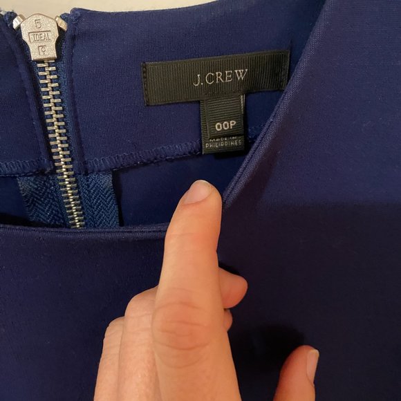 J.Crew Navy Blue knee-length 3/4 sleeve zip-up dress - stretchy - Picture 6 of 7